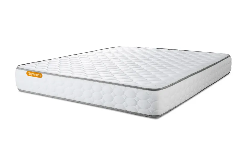 Pack lit complet 140x190 cm - Matelas + Sommier Gris + 2 oreillers + Couette - Memo