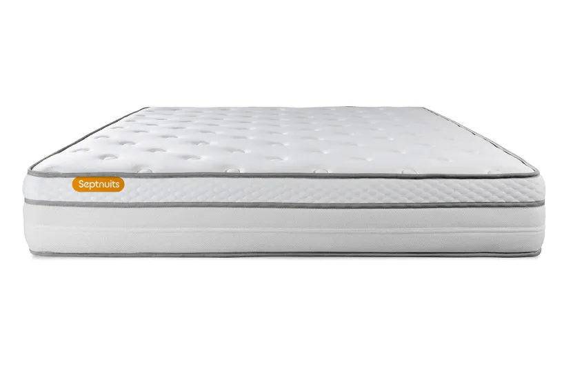 Ensemble Matelas Sommier 160x200 cm - 2 Sommiers Blanc - Memo Luxe