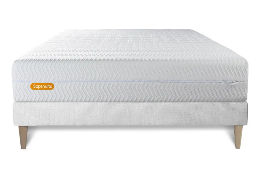 Ensemble Matelas Sommier 160x200 cm - Sommier Blanc (en kit) - Memo Bio