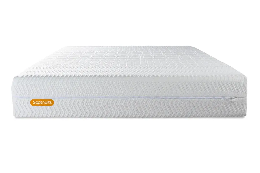 Ensemble Matelas Sommier 140x190 cm - Sommier Gris (déjà monté) - Memo Bio