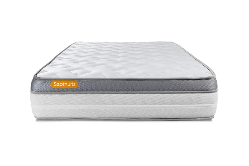 Ensemble Matelas Sommier 90x190 cm - Sommier Gris (en kit) - Memo Zen