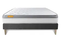 Ensemble Matelas Sommier 180x200 cm - Sommier Gris (en kit) - Memo Zen Ensemble Matelas Sommier 180x200 cm - Sommier Gris (en kit) - Memo Zen