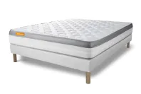 Ensemble Matelas Sommier 140x190 cm - Sommier Blanc (déjà monté) - Memo Zen Ensemble Matelas Sommier 140x190 cm - Sommier Blanc (déjà monté) - Memo Zen