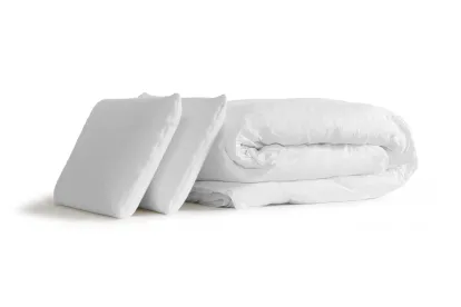 Pack lit complet 180x200 cm - Matelas + 2 Sommiers Blancs + 2 oreillers + Couette - Memo Spring