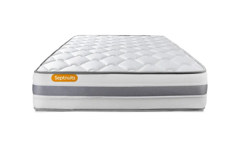 Ensemble Matelas Sommier 90x190 cm - Sommier Blanc (en kit) - Memo Spring