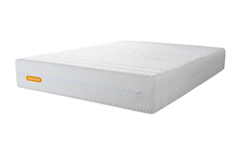 Pack lit complet 200x200 cm - Matelas + 2 Sommiers Gris + 2 oreillers + Couette - Memo Bio