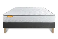 Ensemble Matelas Sommier 160x200 cm - Sommier Gris (déjà monté) - Memo Ensemble Matelas Sommier 160x200 cm - Sommier Gris (déjà monté) - Memo