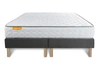 Ensemble Matelas Sommier 200x200 cm - 2 Sommiers Gris - Memo Ensemble Matelas Sommier 200x200 cm - 2 Sommiers Gris - Memo