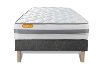 Ensemble Matelas Sommier 90x200 cm - Sommier Gris (déjà monté) - Memo Spring