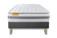 Ensemble Matelas Sommier 90x200 cm - Sommier Gris (déjà monté) - Memo Spring Ensemble Matelas Sommier 90x200 cm - Sommier Gris (déjà monté) - Memo Spring