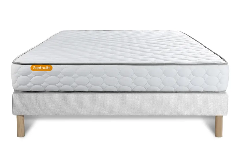 Ensemble Matelas Sommier 160x200 cm - Sommier Blanc (déjà monté) - Memo