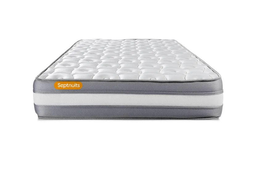 Ensemble Matelas Sommier 90x190 cm - Sommier Blanc (en kit) - Memo Plus