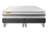Ensemble Matelas Sommier 180x200 cm - 2 Sommiers Gris - Memo Spring Ensemble Matelas Sommier 180x200 cm - 2 Sommiers Gris - Memo Spring