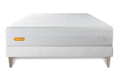 Ensemble Matelas Sommier 180x200 cm - Sommier Blanc (en kit) - Memo Bio