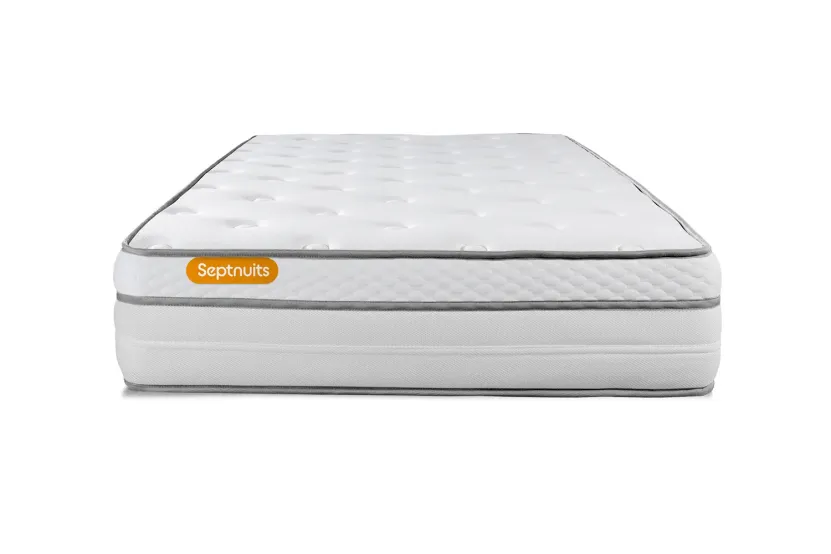 Ensemble Matelas Sommier 90x200 cm - Sommier Gris (déjà monté) - Memo Luxe