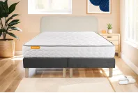 Ensemble Matelas Sommier 160x200 cm - 2 Sommiers Gris - Memo Ensemble Matelas Sommier 160x200 cm - 2 Sommiers Gris - Memo