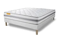 Ensemble Matelas Sommier 160x200 cm - Sommier Blanc (déjà monté) - Memo Spring Ensemble Matelas Sommier 160x200 cm - Sommier Blanc (déjà monté) - Memo Spring