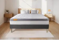 Ensemble Matelas Sommier 140x190 cm - Sommier Gris (déjà monté) - Memo Zen Ensemble Matelas Sommier 140x190 cm - Sommier Gris (déjà monté) - Memo Zen