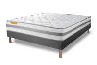 Ensemble Matelas Sommier 140x200 cm - Sommier Gris (déjà monté) - Memo Spring Ensemble Matelas Sommier 140x200 cm - Sommier Gris (déjà monté) - Memo Spring