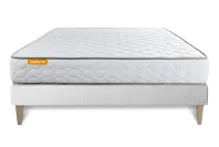 Ensemble Matelas Sommier 140x200 cm - Sommier Blanc (en kit) - Memo Ensemble Matelas Sommier 140x200 cm - Sommier Blanc (en kit) - Memo