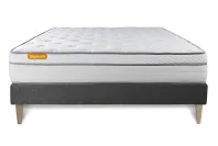 Ensemble Matelas Sommier 160x200 cm - Sommier Gris (en kit) - Memo Luxe Ensemble Matelas Sommier 160x200 cm - Sommier Gris (en kit) - Memo Luxe