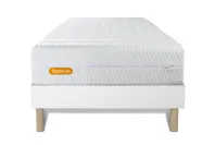 Ensemble Matelas Sommier 90x190 cm - Sommier Blanc (déjà monté) - Memo Bio Ensemble Matelas Sommier 90x190 cm - Sommier Blanc (déjà monté) - Memo Bio