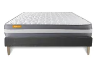 Ensemble Matelas Sommier 180x200 cm - Sommier Gris (en kit) - Memo Plus Ensemble Matelas Sommier 180x200 cm - Sommier Gris (en kit) - Memo Plus