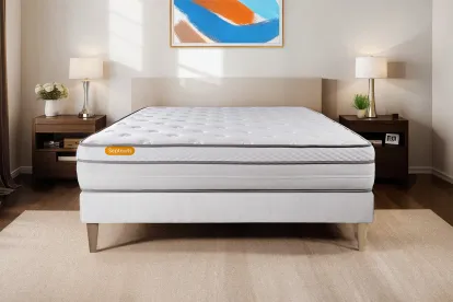 Matelas 140x190 cm Ressorts ensach&eacute;s et M&eacute;moire de forme - Memo Luxe