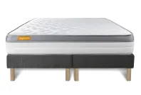 Ensemble Matelas Sommier 160x200 cm - 2 Sommiers Gris - Memo Zen Ensemble Matelas Sommier 160x200 cm - 2 Sommiers Gris - Memo Zen