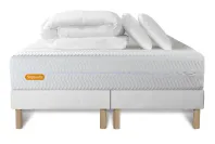 Pack lit complet 160x200 cm - Matelas + 2 Sommiers Blancs + 2 oreillers + Couette - Memo Bio Pack lit complet 160x200 cm - Matelas + 2 Sommiers Blancs + 2 oreillers + Couette - Memo Bio