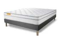 Ensemble Matelas Sommier 140x200 cm - Sommier Gris (déjà monté) - Memo Luxe Ensemble Matelas Sommier 140x200 cm - Sommier Gris (déjà monté) - Memo Luxe