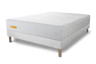 Ensemble Matelas Sommier 140x190 cm - Sommier Blanc (déjà monté) - Memo Bio Ensemble Matelas Sommier 140x190 cm - Sommier Blanc (déjà monté) - Memo Bio
