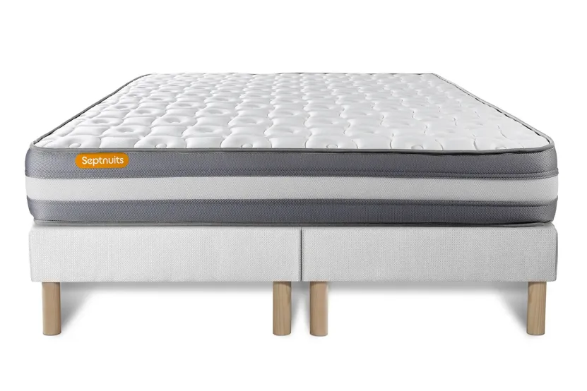 Ensemble Matelas Sommier 160x200 cm - 2 Sommiers Blanc - Memo Plus