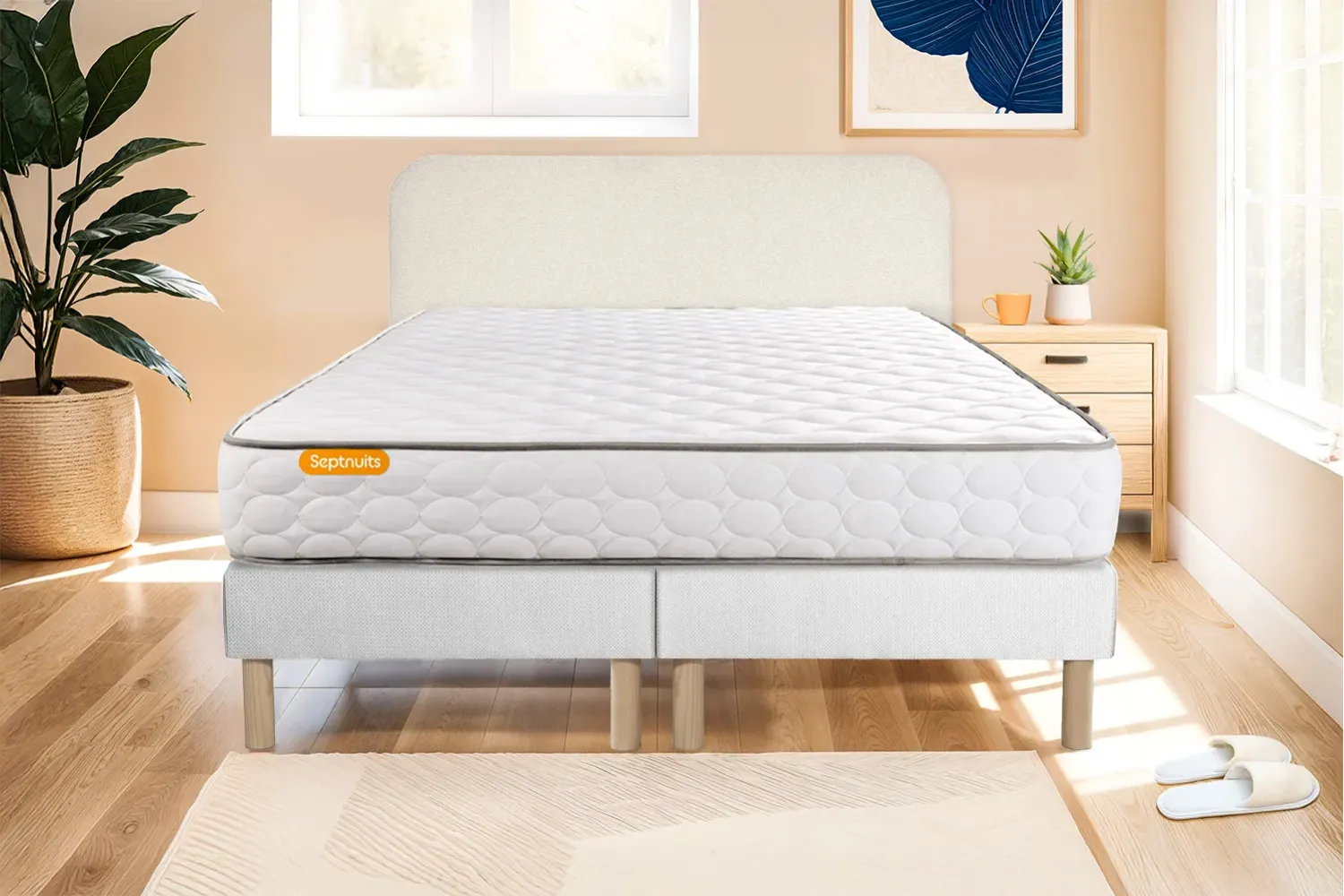 Ensemble Matelas Sommier 160x200 cm 2 Sommiers Blanc Memo — free download