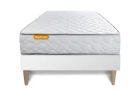 Ensemble Matelas Sommier 90x190 cm - Sommier Blanc (en kit) - Memo Ensemble Matelas Sommier 90x190 cm - Sommier Blanc (en kit) - Memo