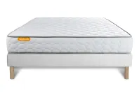 Ensemble Matelas Sommier 140x190 cm - Sommier Blanc (déjà monté) - Memo Ensemble Matelas Sommier 140x190 cm - Sommier Blanc (déjà monté) - Memo