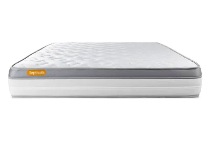 Ensemble Matelas Sommier 160x200 cm - Sommier Gris (d&eacute;j&agrave; mont&eacute;) - Memo Zen