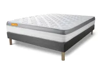 Ensemble Matelas Sommier 140x200 cm - Sommier Gris (déjà monté) - Memo Zen Ensemble Matelas Sommier 140x200 cm - Sommier Gris (déjà monté) - Memo Zen