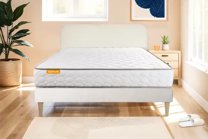 Ensemble Matelas Sommier 160x200 cm - Sommier Blanc (en kit) - Memo