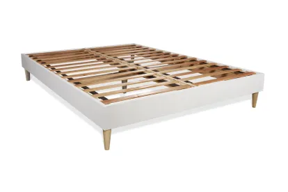 Ensemble Matelas Sommier 140x190 cm - Sommier Blanc (en kit) - Memo Spring