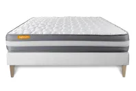 Ensemble Matelas Sommier 200x200 cm - Sommier Blanc (en kit) - Memo Plus Ensemble Matelas Sommier 200x200 cm - Sommier Blanc (en kit) - Memo Plus