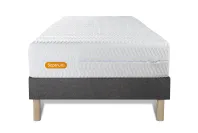 Ensemble Matelas Sommier 90x200 cm - Sommier Gris (déjà monté) - Memo Bio Ensemble Matelas Sommier 90x200 cm - Sommier Gris (déjà monté) - Memo Bio
