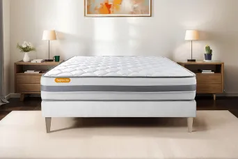 Ensemble Matelas Sommier 140x200 cm - Sommier Blanc (en kit) - Memo Spring