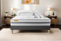 Pack lit complet 160x200 cm - Matelas + Sommier Gris + 2 oreillers + Couette - Memo Spring Pack lit complet 160x200 cm - Matelas + Sommier Gris + 2 oreillers + Couette - Memo Spring