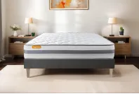 Ensemble Matelas Sommier 140x190 cm - Sommier Gris (en kit) - Memo Spring Ensemble Matelas Sommier 140x190 cm - Sommier Gris (en kit) - Memo Spring