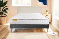 Ensemble Matelas Sommier 140x200 cm - Sommier Gris (en kit) - Memo Ensemble Matelas Sommier 140x200 cm - Sommier Gris (en kit) - Memo